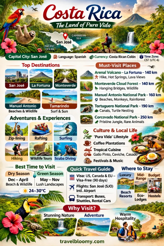 Complete Travel Guide to Costa Rica: Rainforests, Beaches, Wildlife & Smart Trip Planning % Costa Rica TravelBloomy